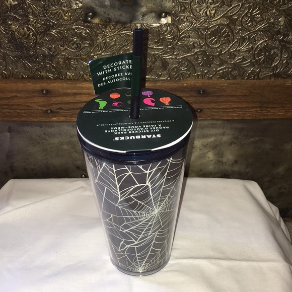 Starbucks 2021 NWT Glow In-The-Dark 16 oz Tumbler with 8 Stickers - Picture 6 of 6